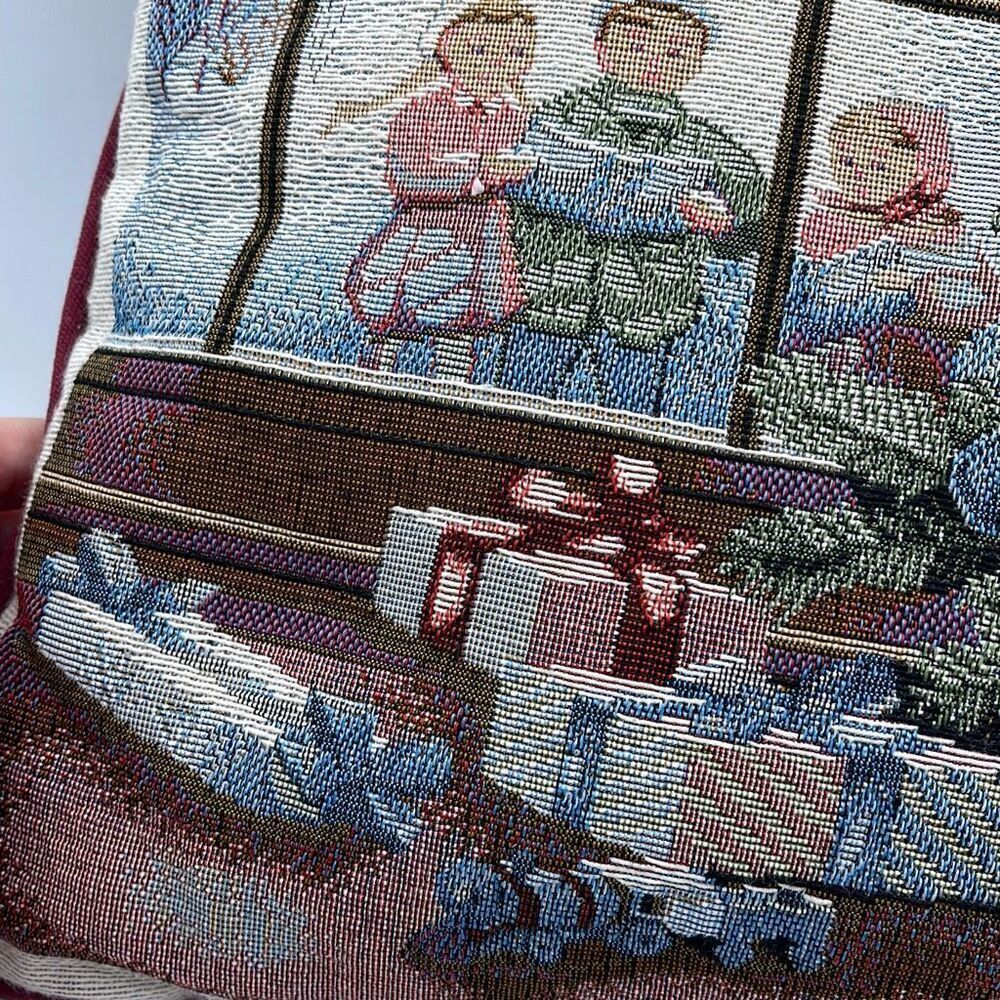 Vintage Arlee Home fashions tapestry Christmas Caroling pillow. - Picture 4 of 8